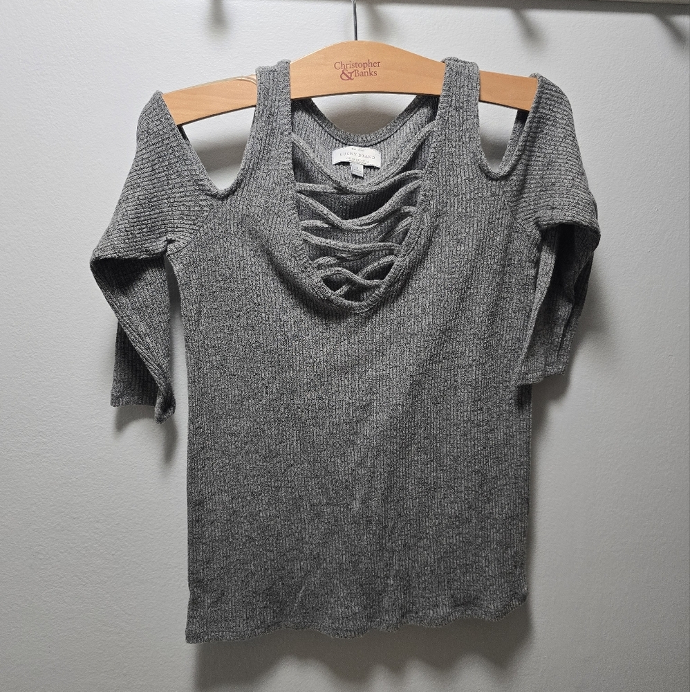Lucky Brand Charcoal Knit Sweater